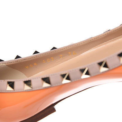 Valentino Garavani Patent Nappa Rockstud Ballerina Flats 36 Melon Sorbet Poudre 8 of 9