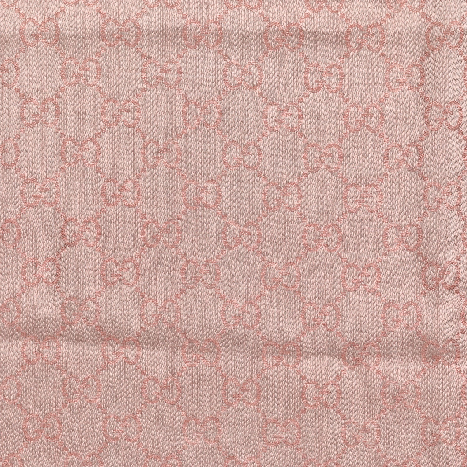 Gucci Wool Silk Monogram GGWeb Fringe Shawl Rose Ivory 2 of 4