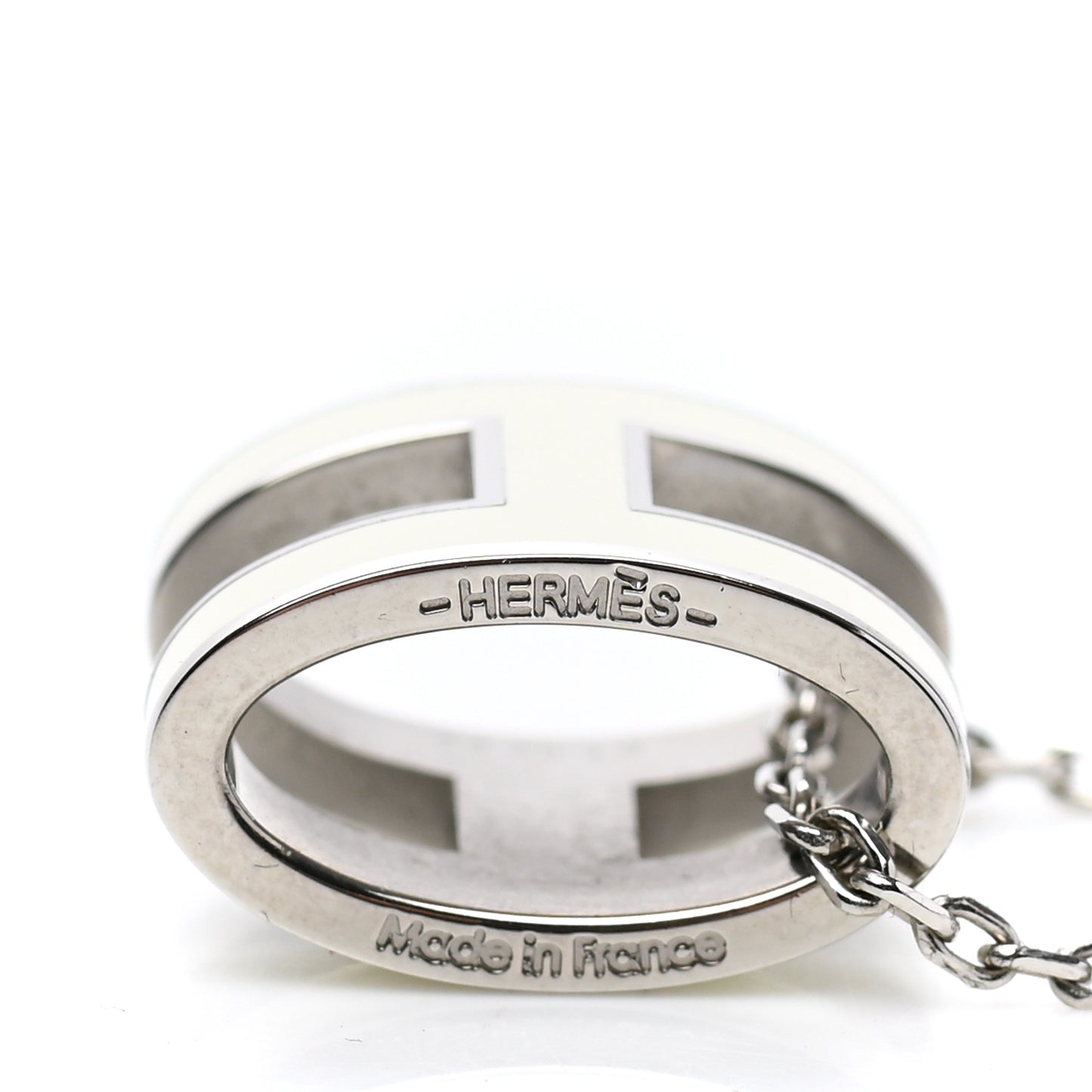Lacquered Palladium Pop H Pendant Necklace White