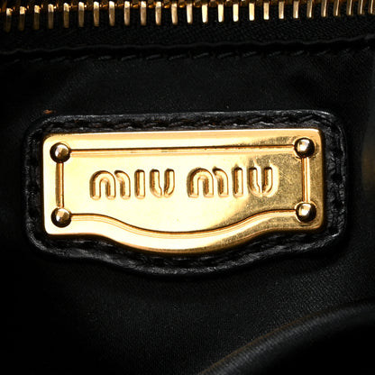 Miu Miu Vitello Lux Bow Tote  Black 6 of 14