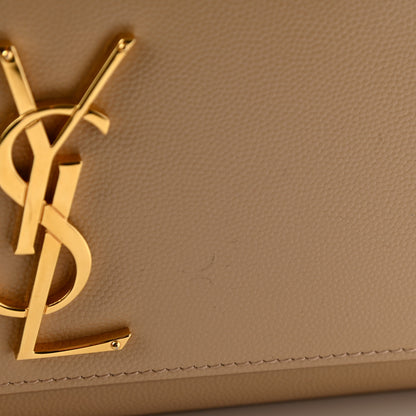 Saint Laurent Grain De Poudre Classic Monogram Cassandre Clutch Nude 9 of 13