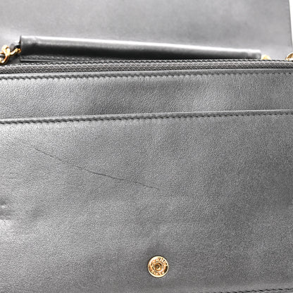 Chanel Iridescent Calfskin Velvet Stripe Wallet On Chain WOC Charcoal 12 of 12