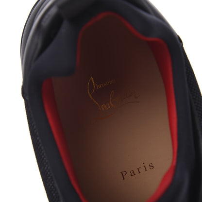 Christian Louboutin Calfskin Tisse Serre Patent Neoprene Mens Aurelien Flat Sneakers 46 Black 7 of 9