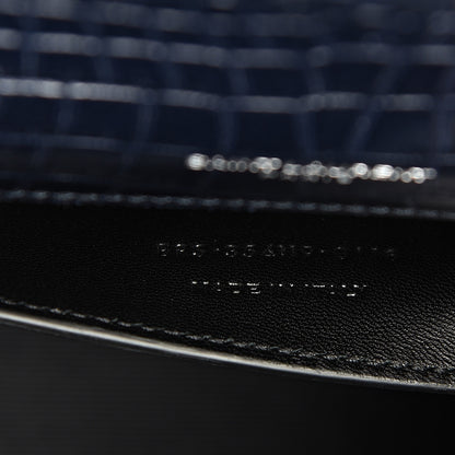 Saint Laurent Calfskin Crocodile Embossed Medium Classic Monogram Kate Tassel Satchel Blue Sapphire 7 of 10