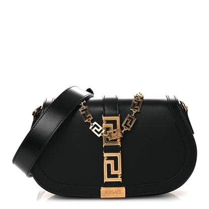 Versace Calfskin Medium Greca Goddess Shoulder Bag Black 1 of 10