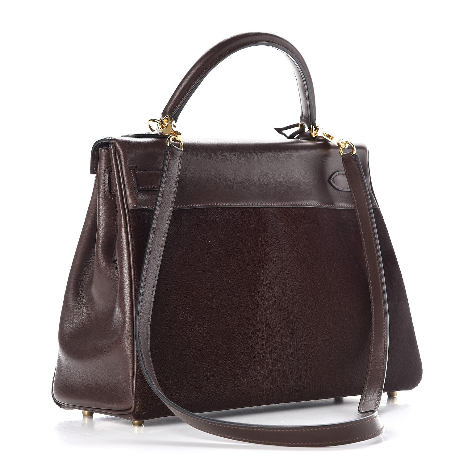 Hermes Pony Hair Swift Kelly Retourne 32 Chocolate 4 of 39