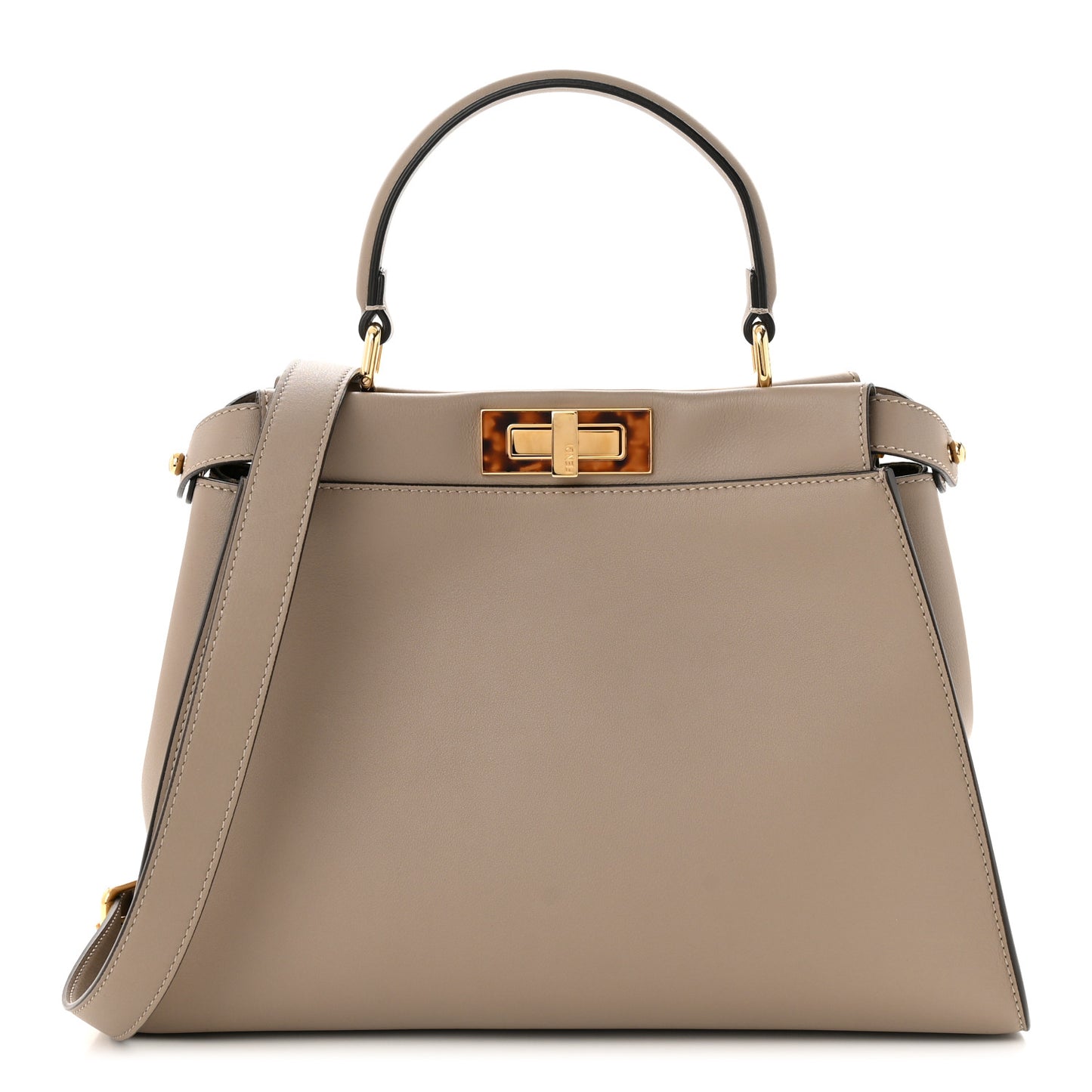Vitello Seta Plexiglass Tortoise Medium Peekaboo Iconic Satchel Tortora