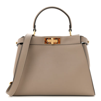 Fendi Vitello Seta Plexiglass Tortoise Medium Peekaboo Iconic Satchel Tortora 1 of 10