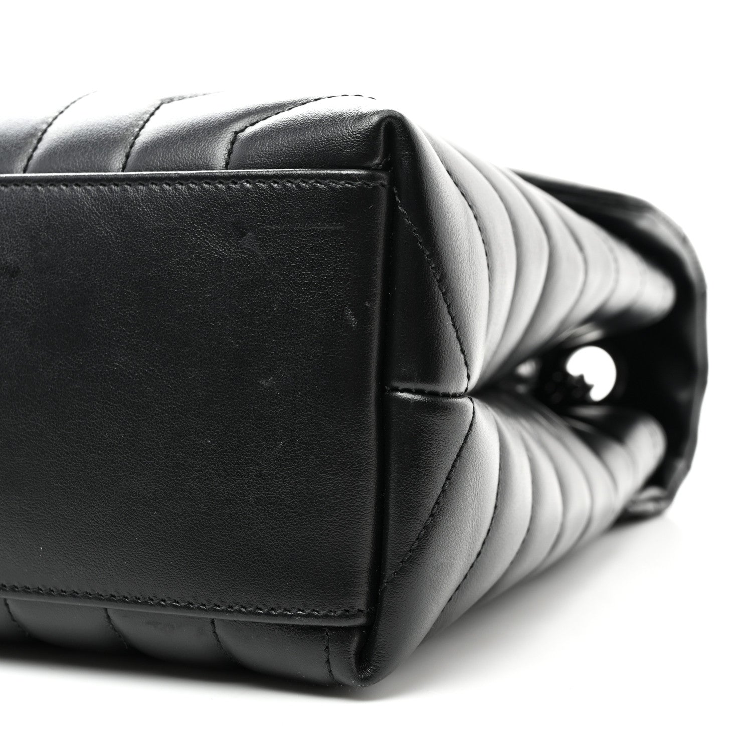 Saint Laurent Calfskin Y Quilted Monogram Monochrome Medium Loulou Chain Satchel Black 11 of 12