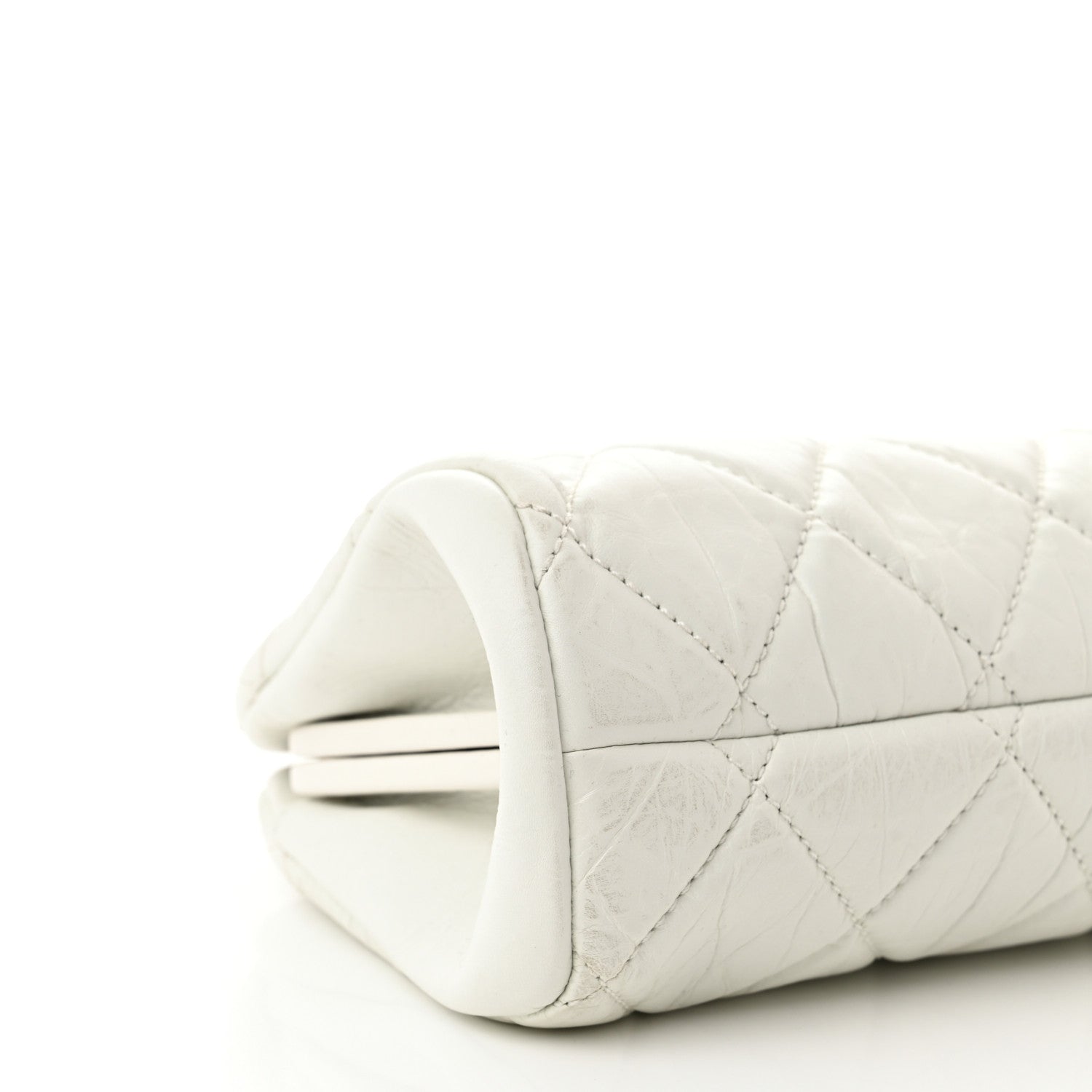 Chanel Aged Calfskin Small Just Mademoiselle Bowling Bag White 10 of 13