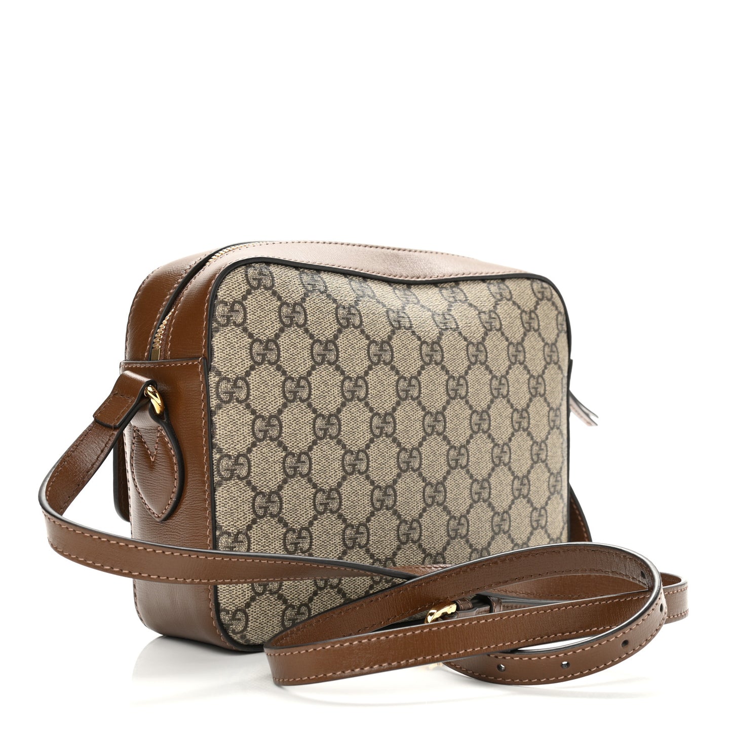 GG Supreme Monogram Small Horsebit 1955 Shoulder Bag Beige Brown Sugar