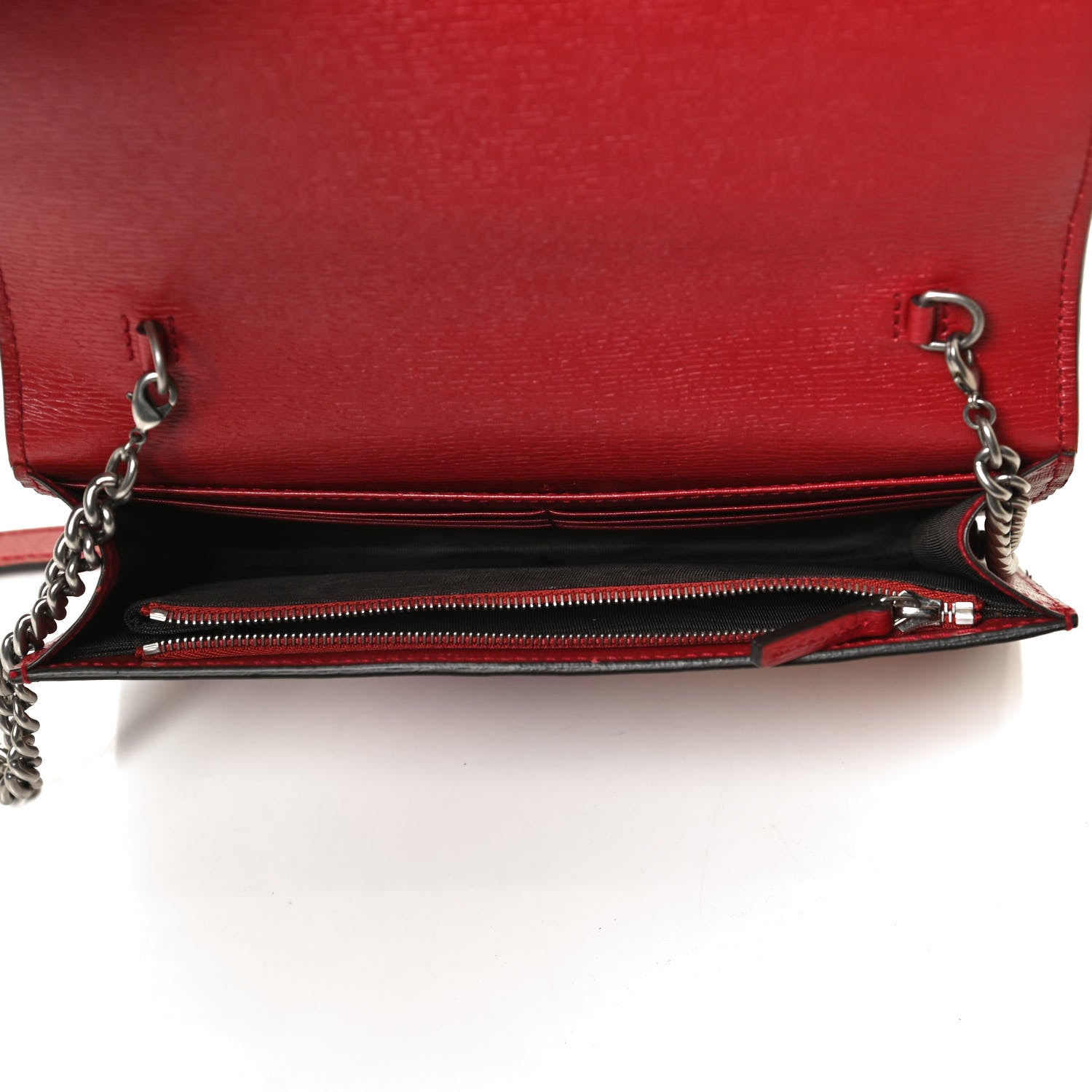 Gucci Calfskin Blooms Print Chain Wallet Romantic Cherry Multicolor 5 of 9