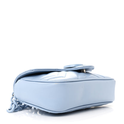 Gucci Calfskin Matelasse Monochrome GG Marmont Chain Belt Bag Porcelain Light Blue 4 of 11