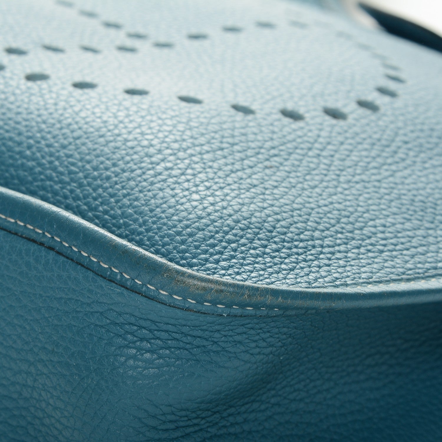 Hermes Taurillon Clemence Evelyne II GM Blue Jean 11 of 11