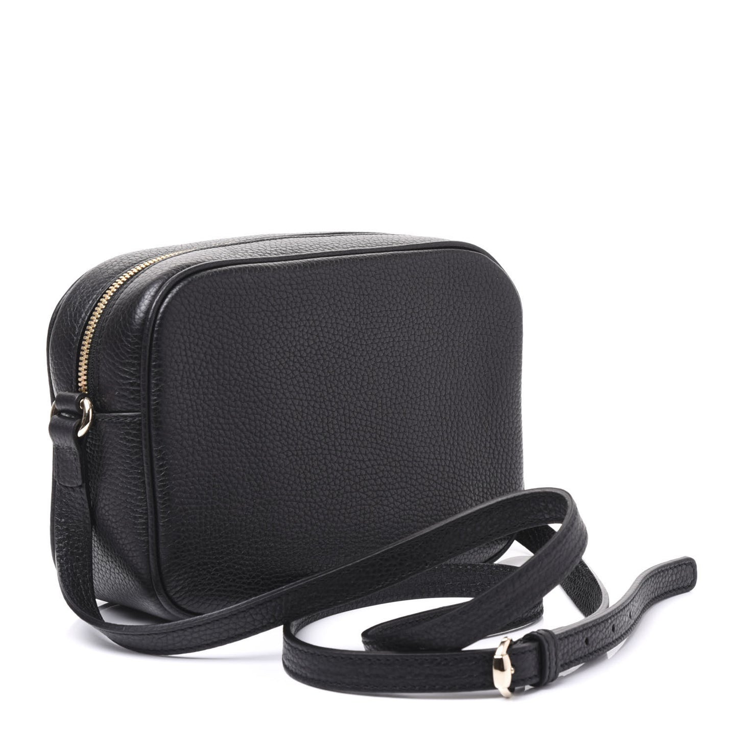 Pebbled Calfskin Small Soho Disco Bag Black