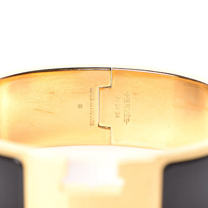 Hermes Enamel Wide Clic Clac H Bracelet GM Black 4 of 6