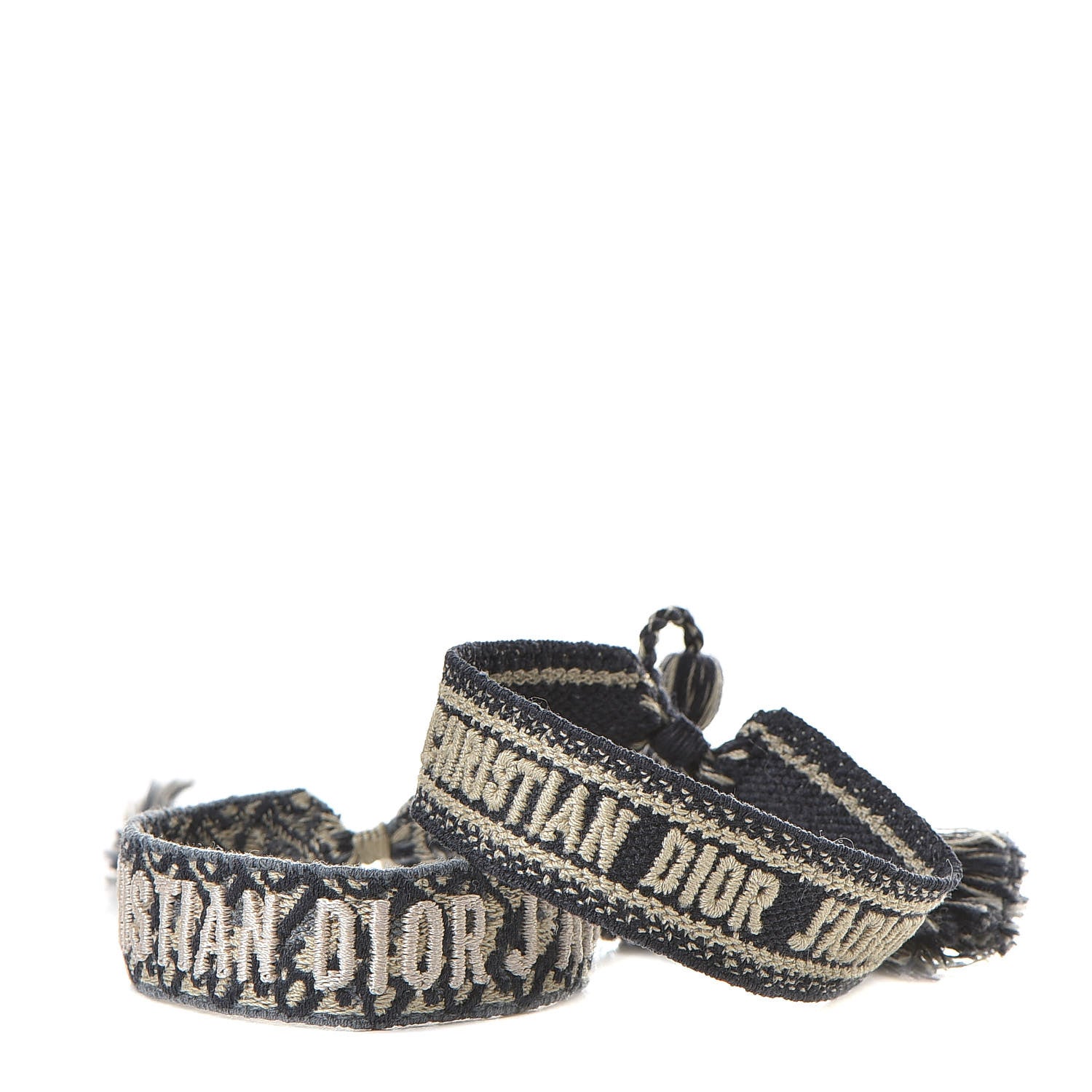 Christian Dior Woven Cotton J'Adior Friendship Bracelet Set Navy 1 of 5