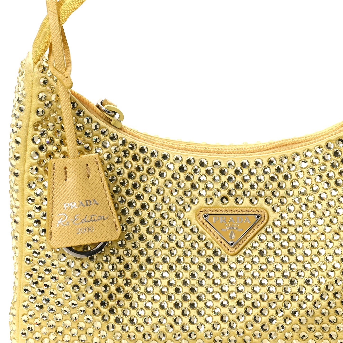 Satin Crystal Mini Re-Edition 2000 Bag Ananas