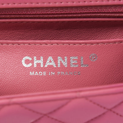 Chanel Lambskin Quilted Mini Rectangular Flap Dark Pink 6 of 16