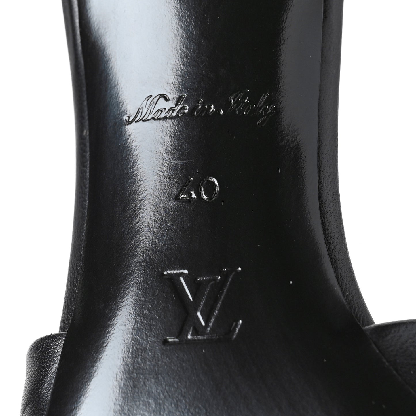 Lambskin Embossed Monogram Revival High Heel Mules 40 Black