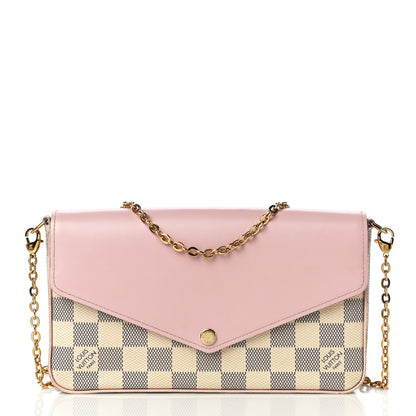 Louis Vuitton Damier Azur Calfskin Pochette Felicie Eau de Rose 3 of 11