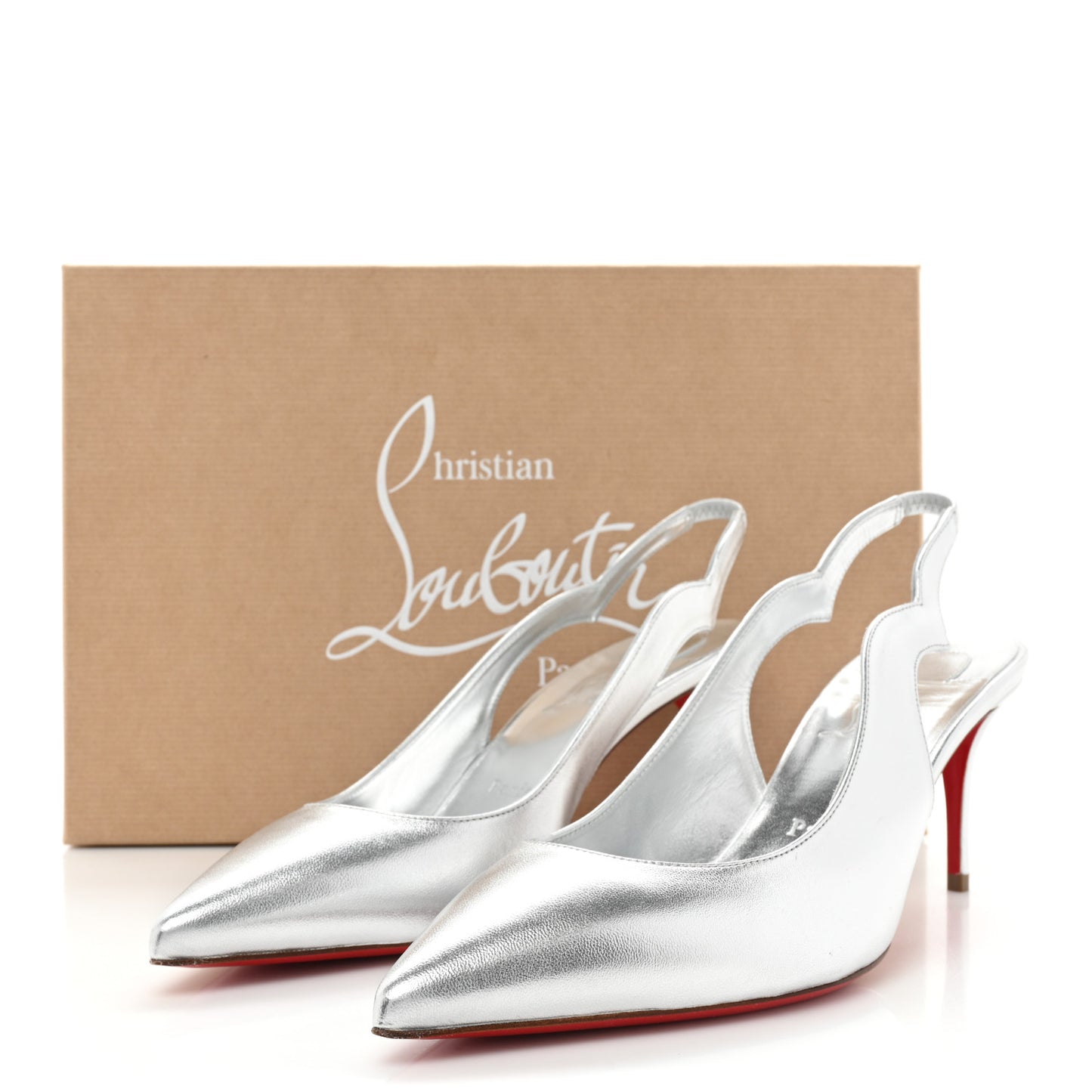 Metallic Nappa Hot Chick Slingback 70 Pumps 40 Silver