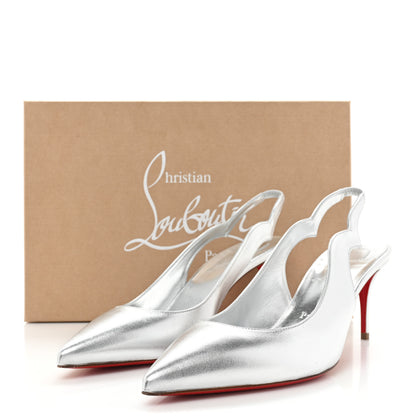 Christian Louboutin Metallic Nappa Hot Chick Slingback 70 Pumps 40 Silver 8 of 8
