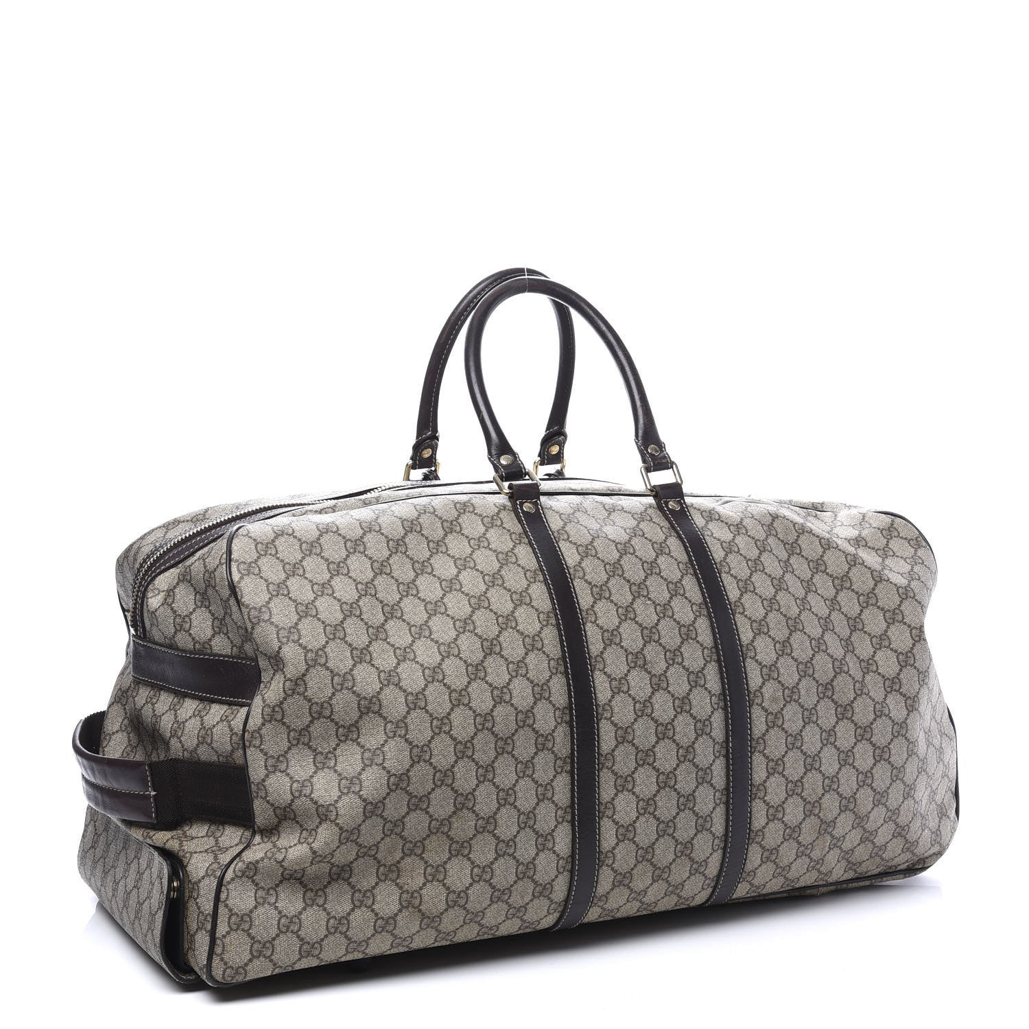 Gucci GG Plus Monogram Large Carry On Duffle Trolley Brown 2 of 24