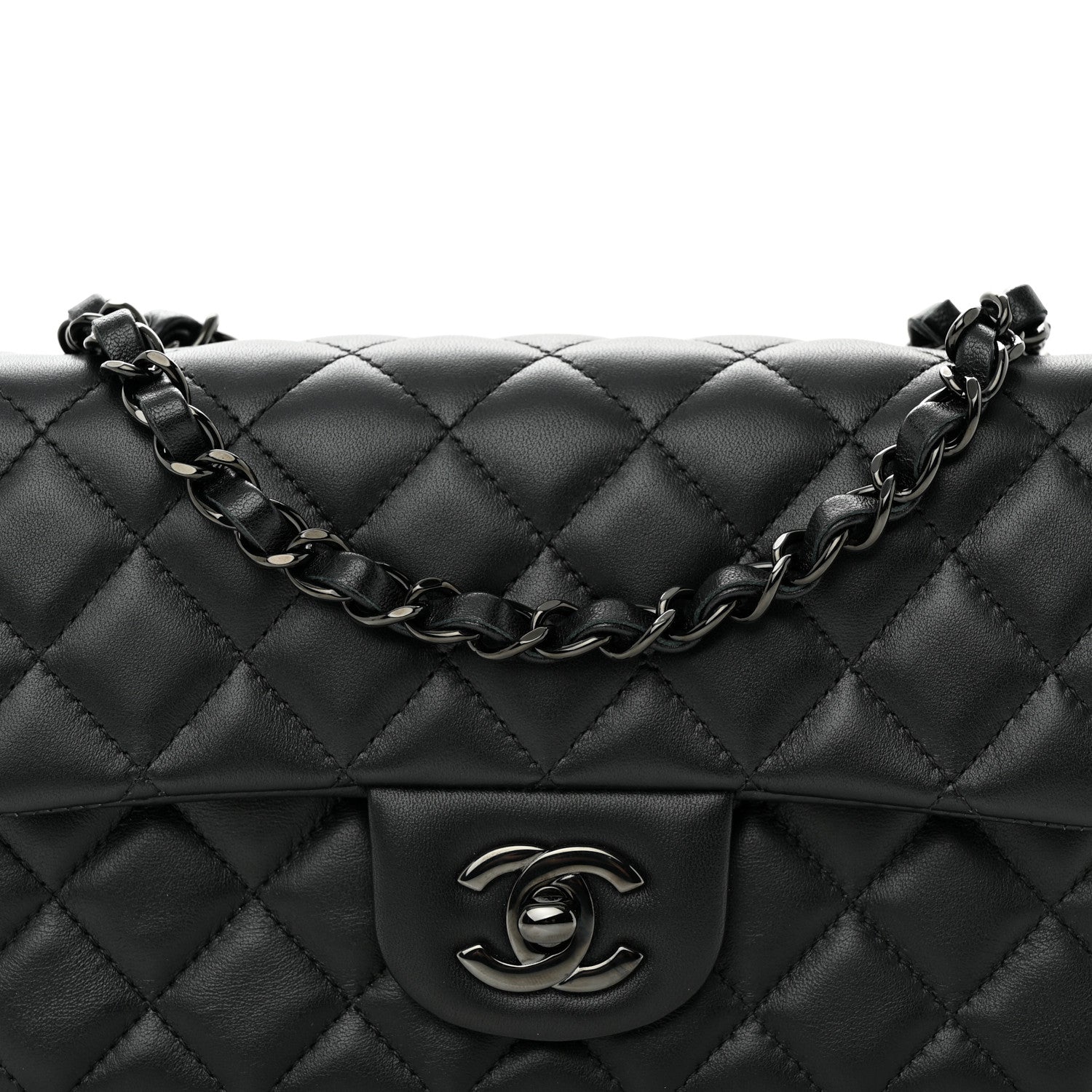 Chanel Lambskin Quilted Mini Rectangular Flap So Black 8 of 11