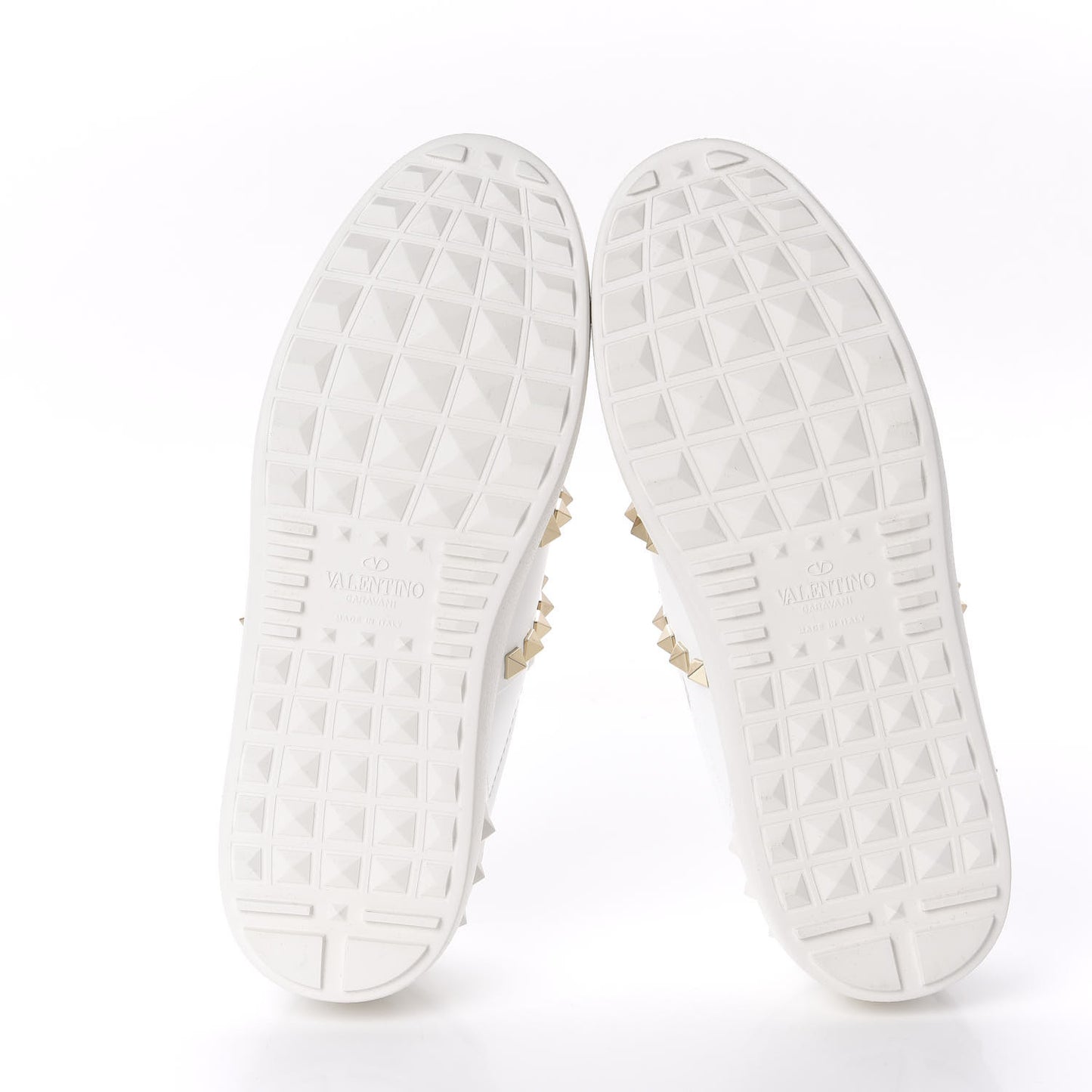Calfskin Rockstud Untitled Open Sneakers 36 White