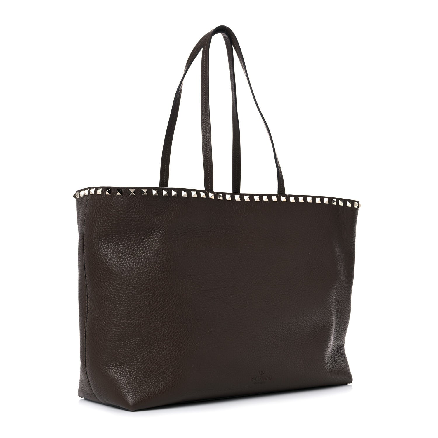 Valentino Garavani Grained Calfskin Rockstud Shoulder Tote Deep Taupe 3 of 18