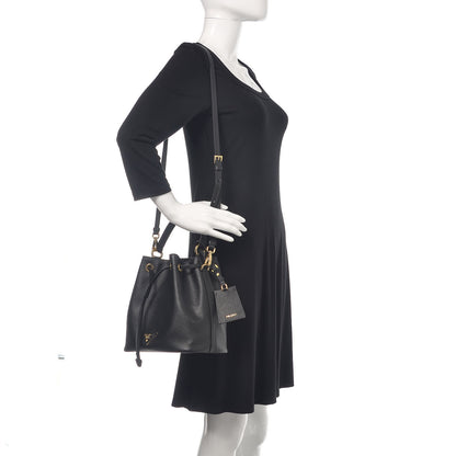 Prada Saffiano Cuir Bucket Bag Black 2 of 8