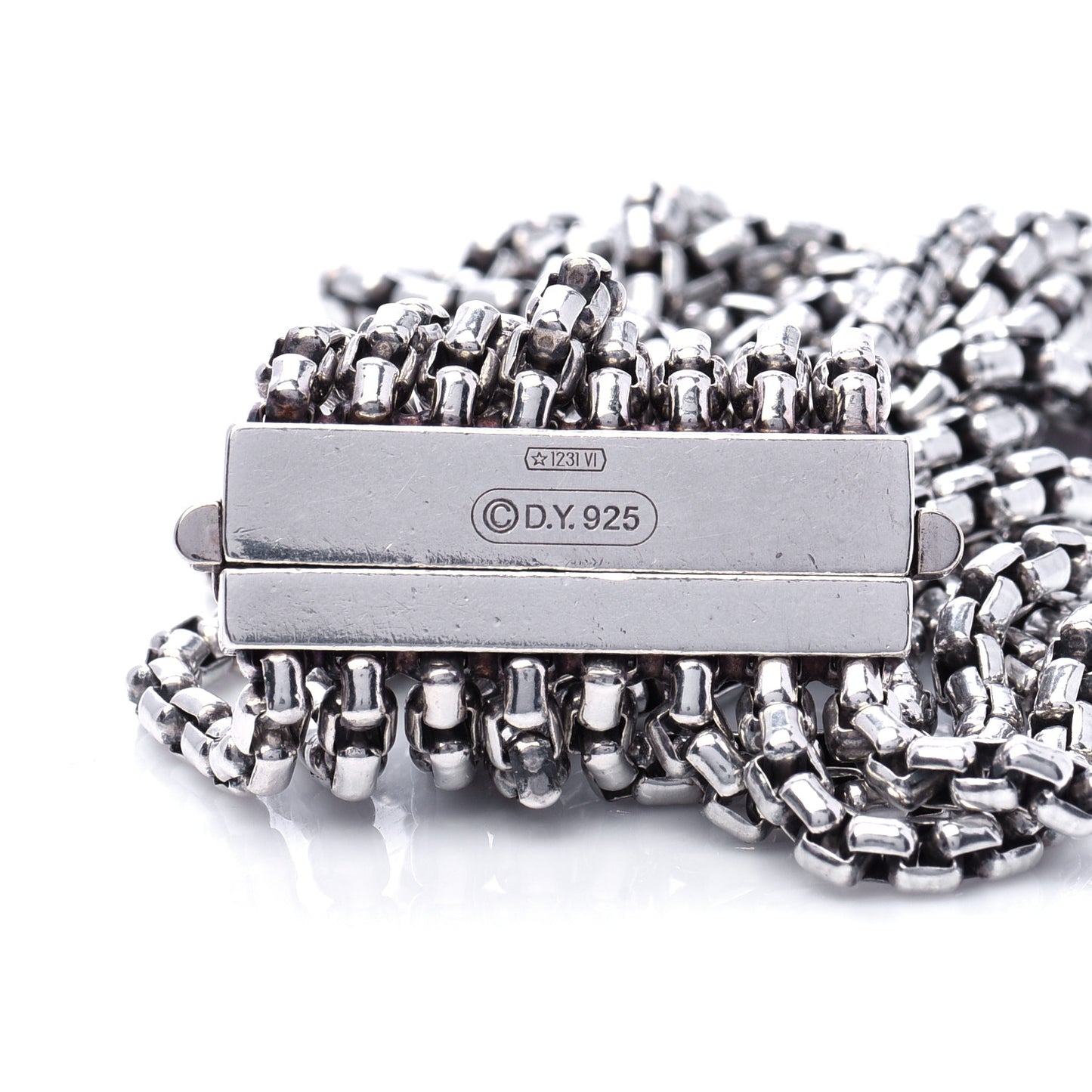 Sterling Silver Eight-Row Box Chain Bracelet