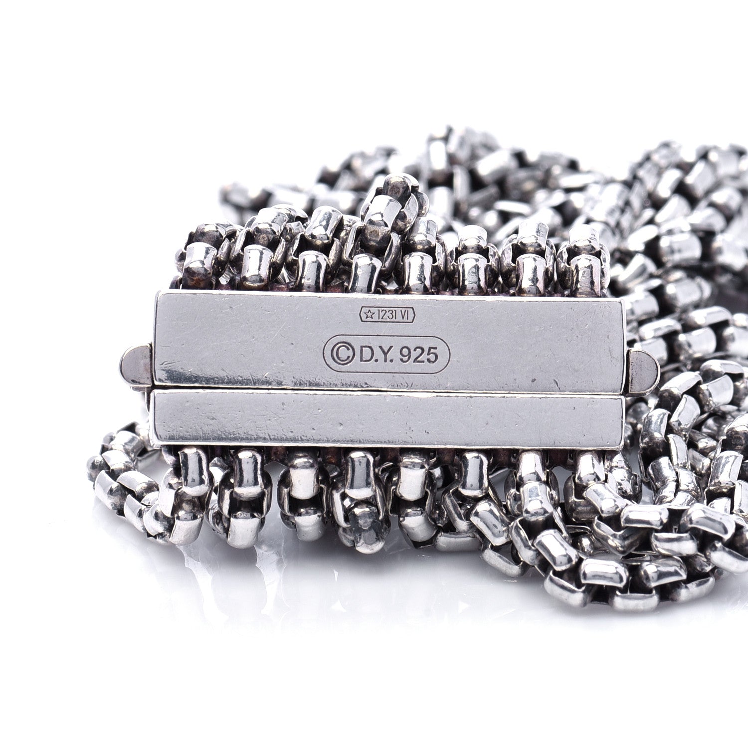 David Yurman Sterling Silver Eight-Row Box Chain Bracelet 4 of 6