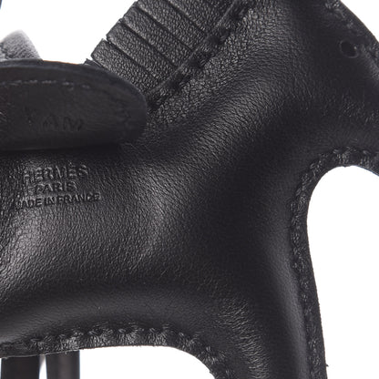 Hermes Milo Lambskin Grigri Rodeo Horse Bag Charm PM So Black 3 of 5