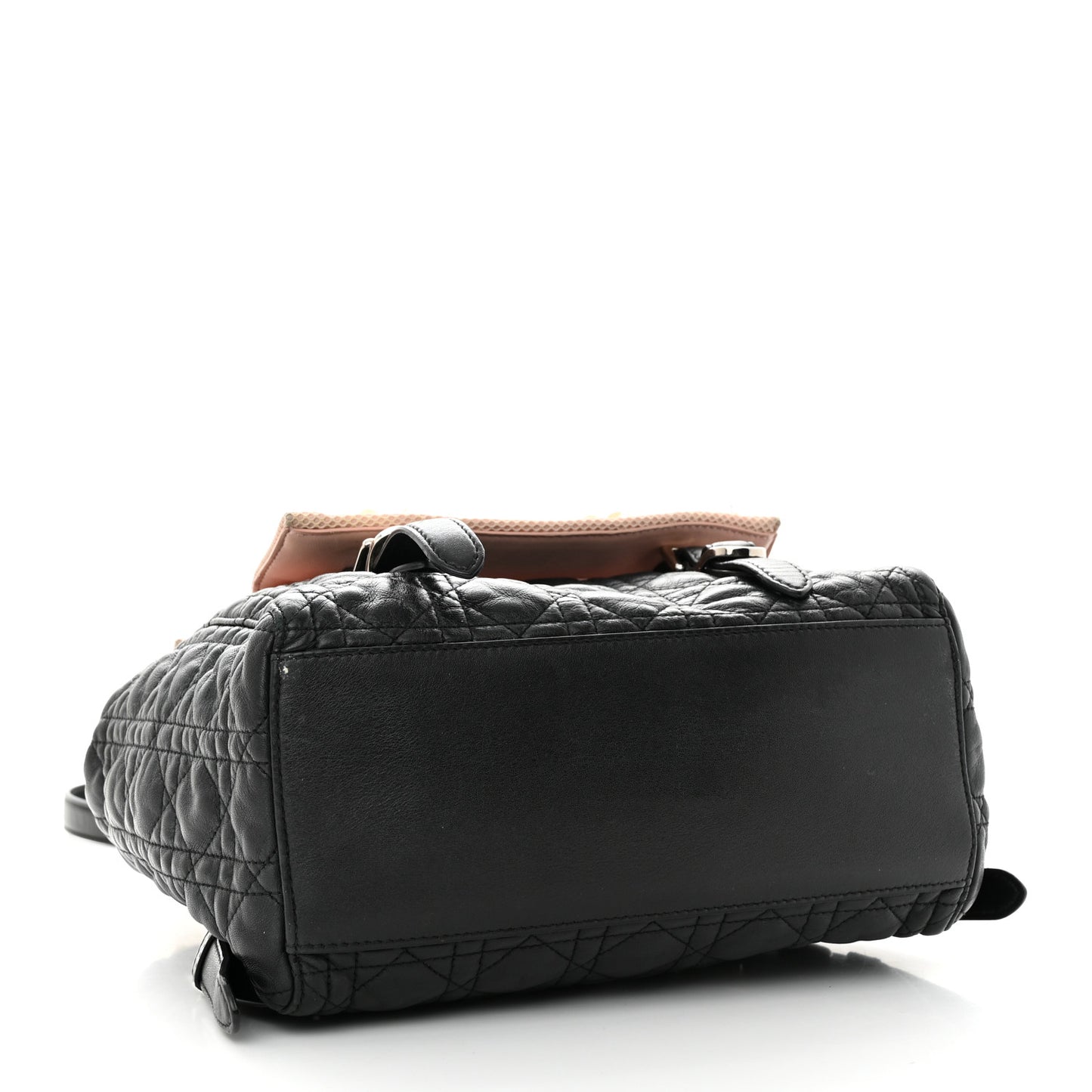 Lambskin Mesh Cannage Embroidered Large Stardust Backpack Black Pink