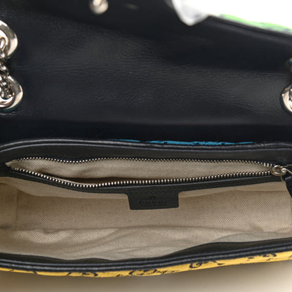 Gucci Monogram Multicolor Matelasse Diagonal Small GG Marmont Shoulder Bag Green Blue Yellow Light Blue Pink 5 of 10