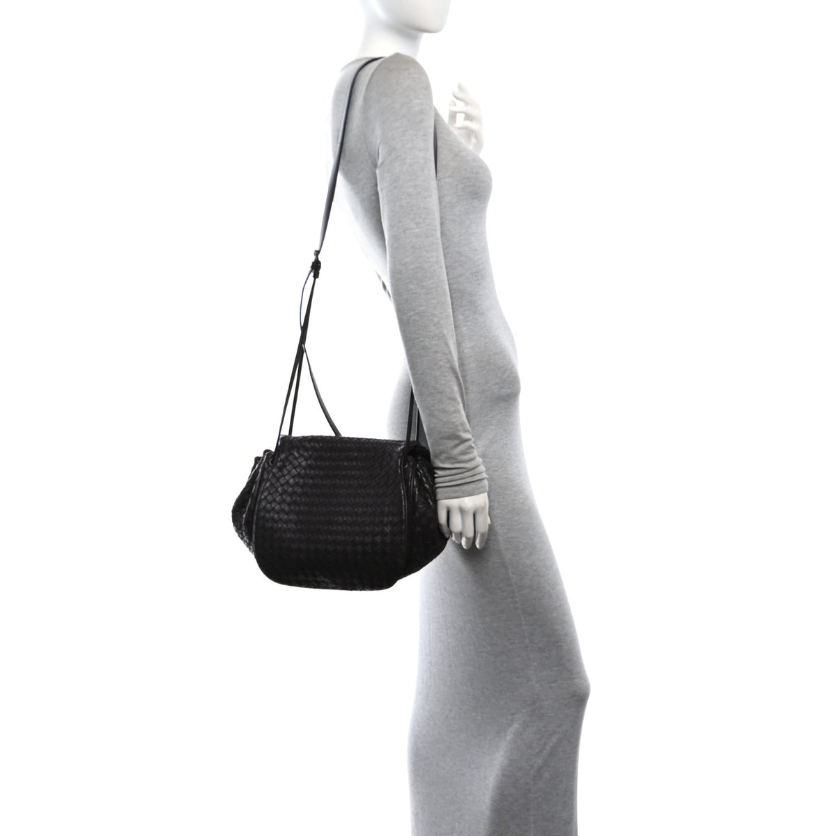 Nappa Intrecciato Messenger Bag Ebano