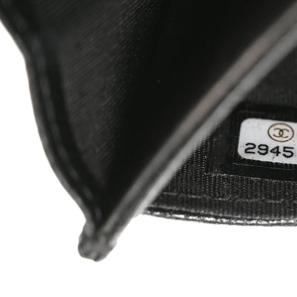 Chanel Caviar Camellia Embossed Card Holder Wallet Black 7 of 8