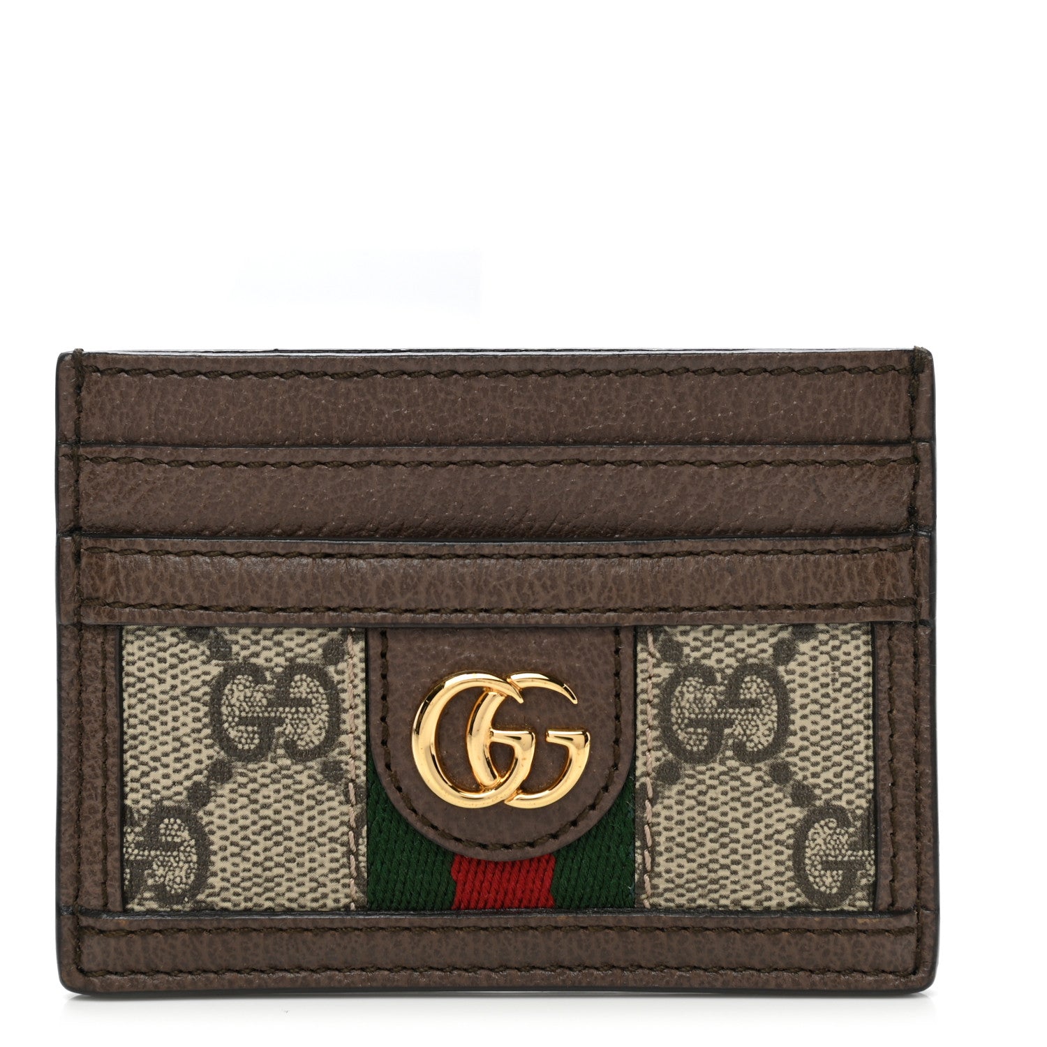 Gucci GG Supreme Monogram Ophidia Card Holder Brown 1 of 7