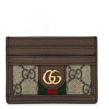 Gucci GG Supreme Monogram Ophidia Card Holder Brown 1 of 7