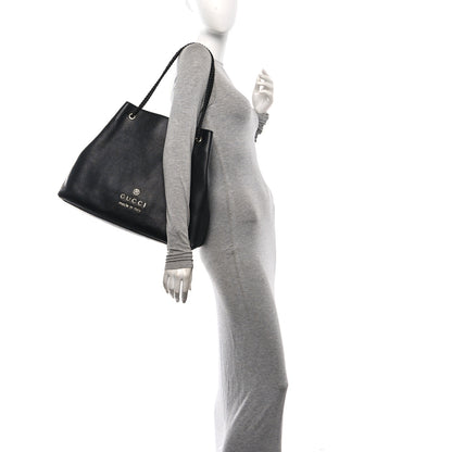 Gucci Calfskin Large Gifford Braided Handle Tote Black 2 of 10