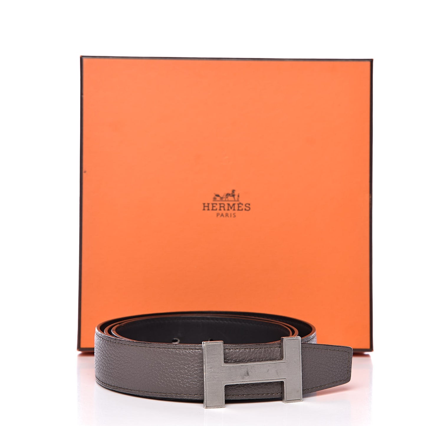 Taurillon Clemence Swift 32mm Quizz H Belt 95 Etain Black