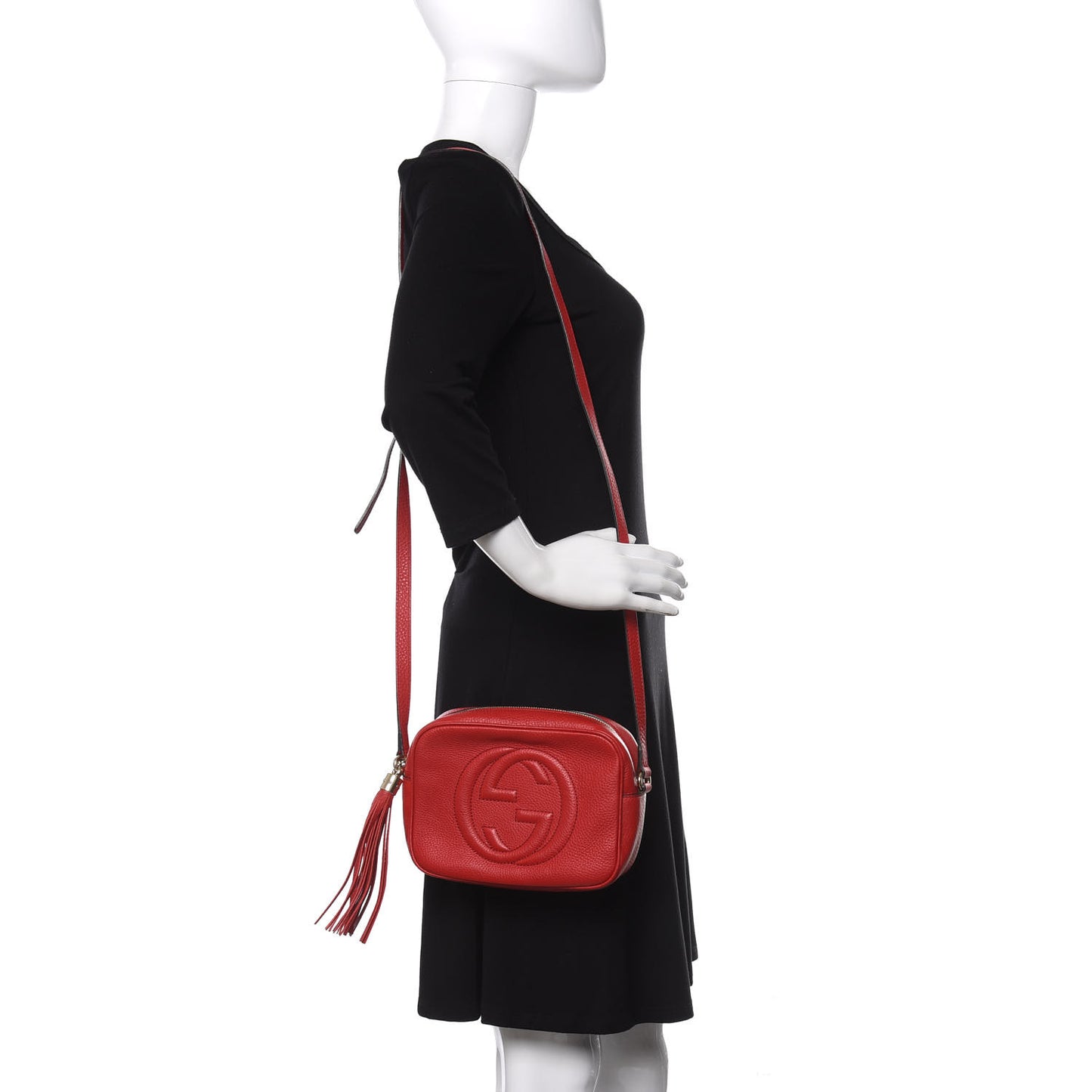 Pebbled Calfskin Small Soho Disco Bag Vibrant Red