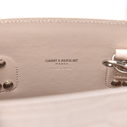Saint Laurent Calfskin Crocodile Embossed Baby Sac De Jour Rose Antic 6 of 9