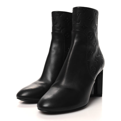 Louis Vuitton Calfskin Silhouette Ankle Boots 37 Black 3 of 9