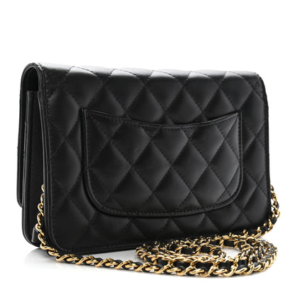 Chanel Lambskin Quilted Wallet On Chain WOC Black 3 of 12