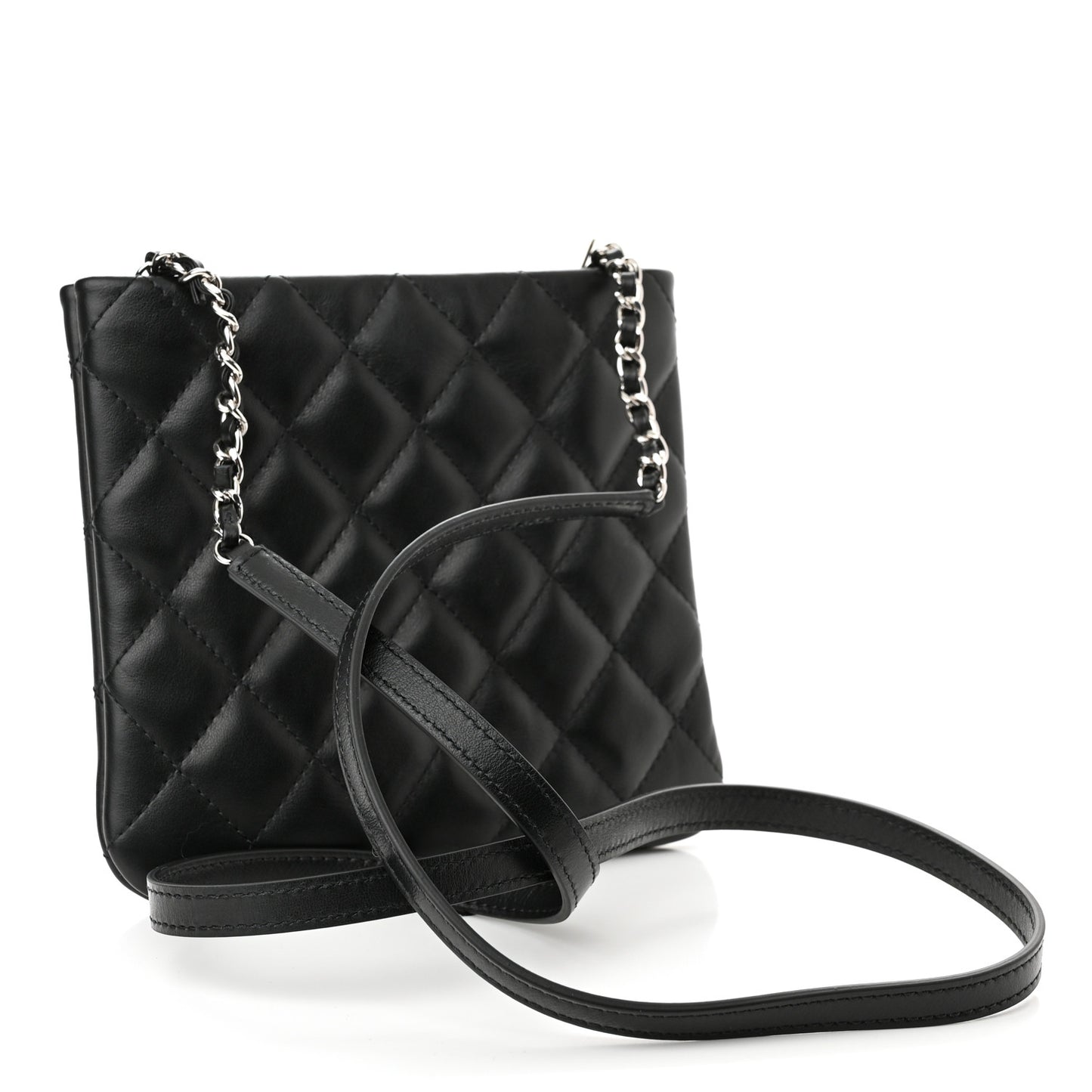 Lambskin Quilted Crossbody Bag Black