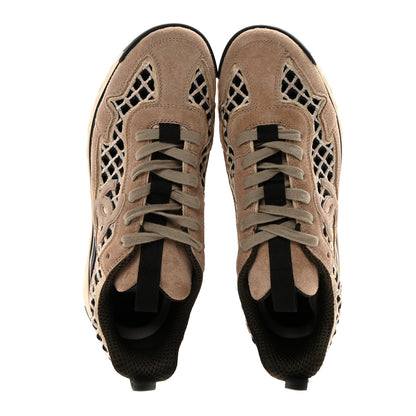 Chanel Suede Calfskin Embroidered CC Sneakers 40 Beige Black 2 of 10