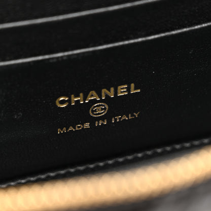 Chanel Shiny Lambskin Quilted Small Vanity Case With Chain Black 6 of 11